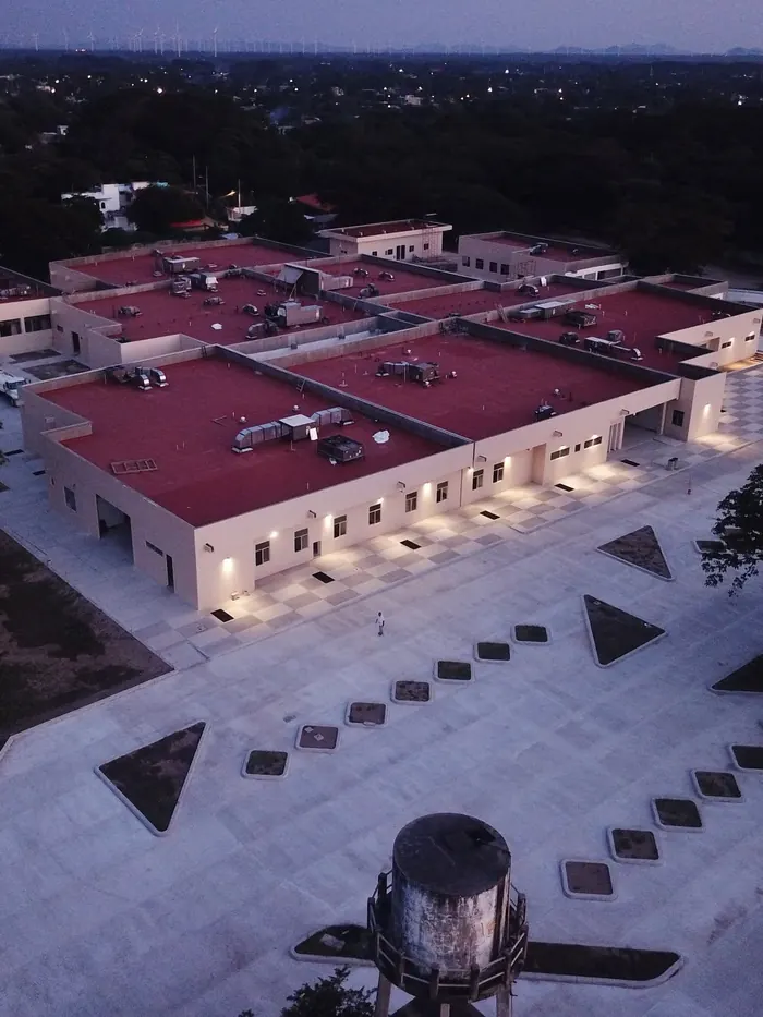 Vista aérea del Hospital de Alta Especialidad en Juchitán